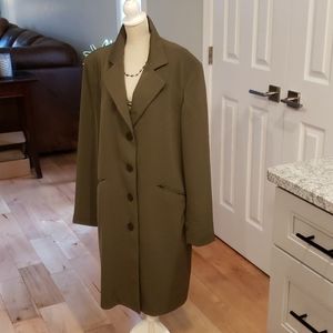 Larry Levine Olive Green Raincoat